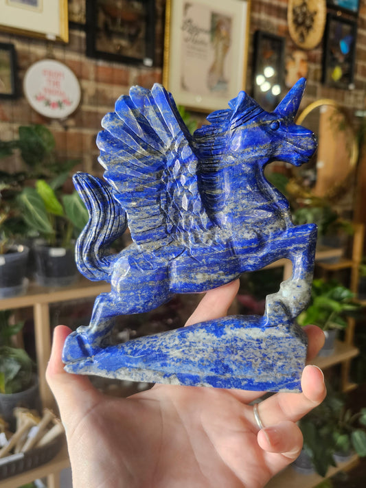 Lapis Lazuli Pegasus Carving