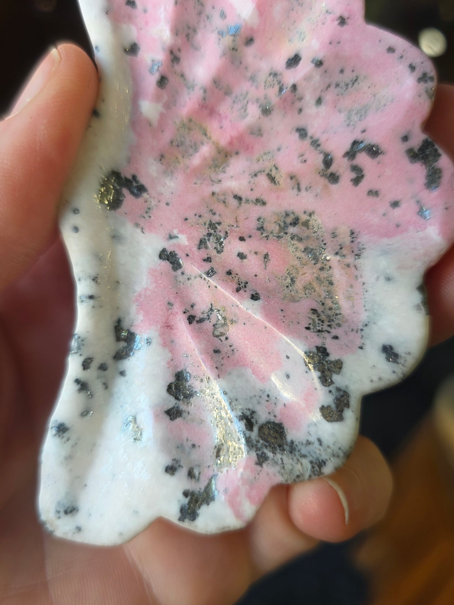Peruvian Rhodonite Shell Trinket Dish