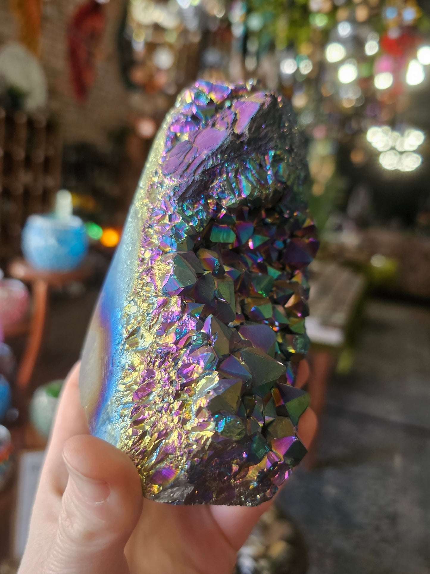 Aura Coated Quartz Cluster Freeform