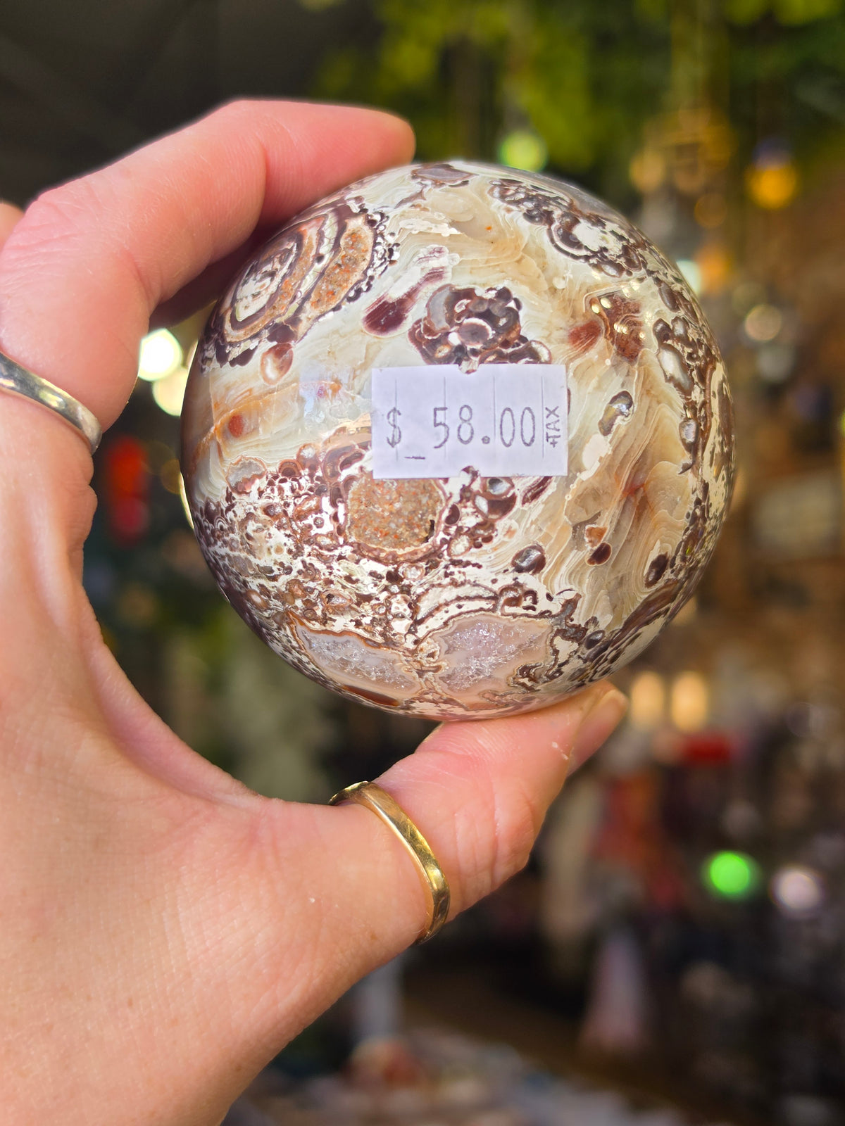 Druzy Money Agate Sphere