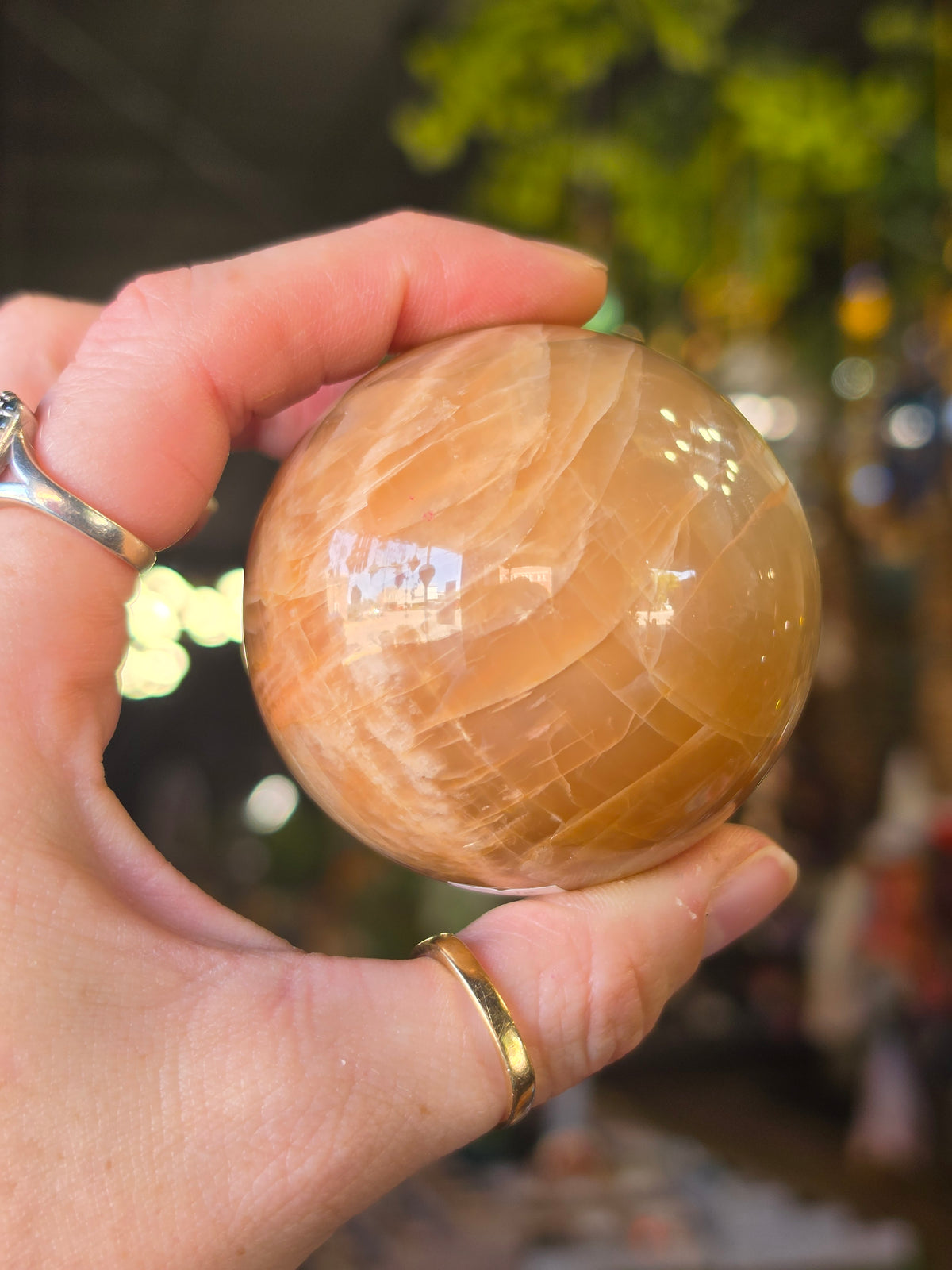 Peach Moonstone Sphere