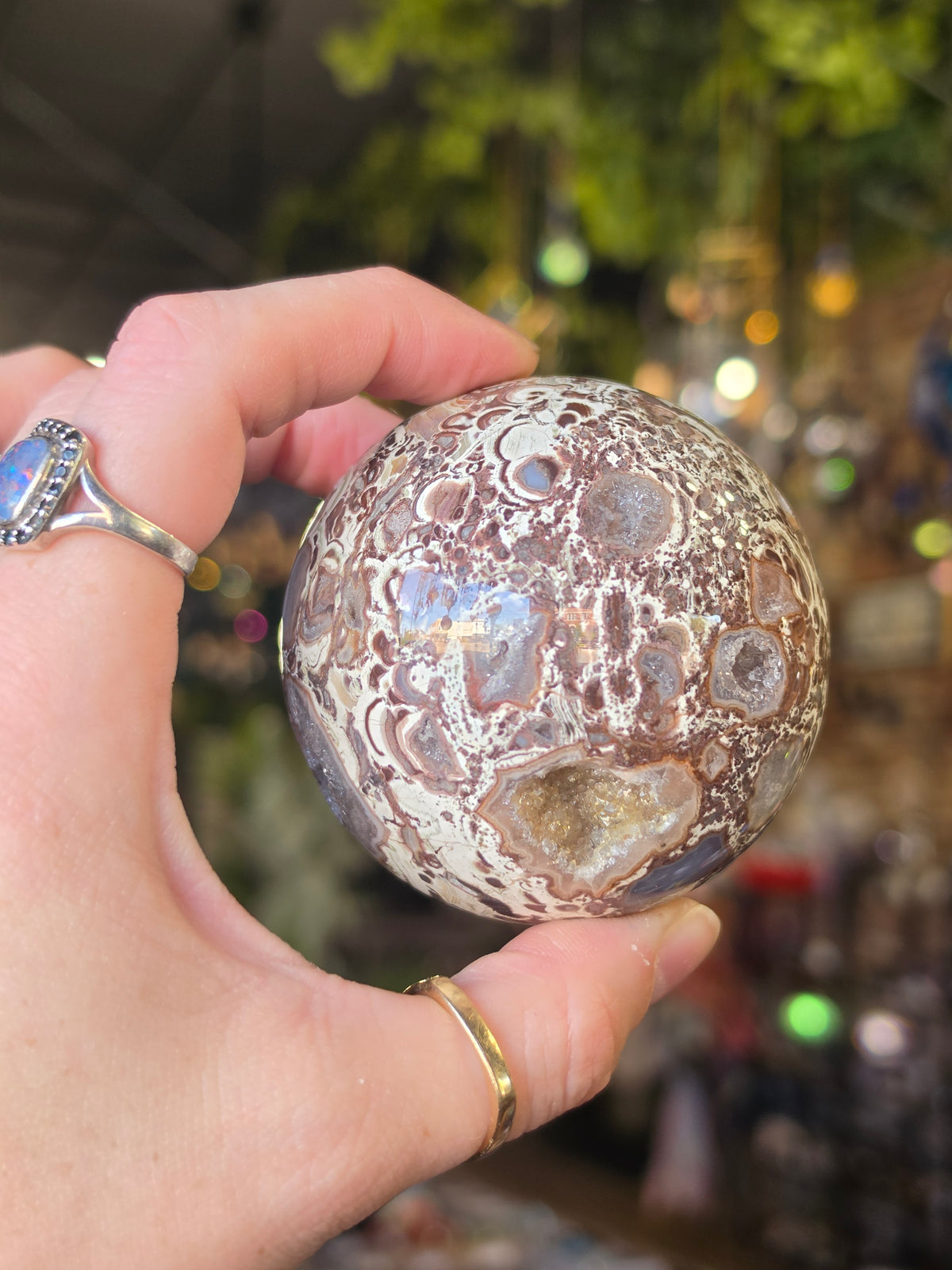 Druzy Money Agate Sphere