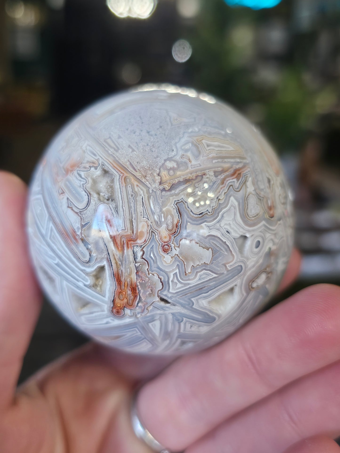 Lattice Lace Agate Sphere