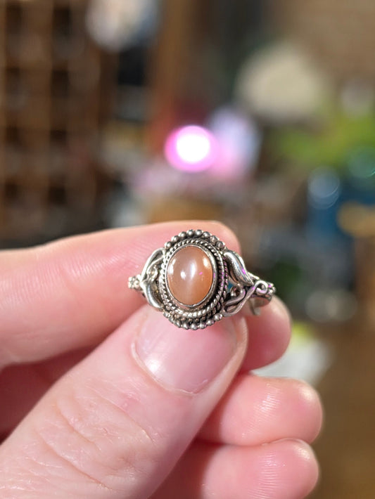 Peach Moonstone Ring