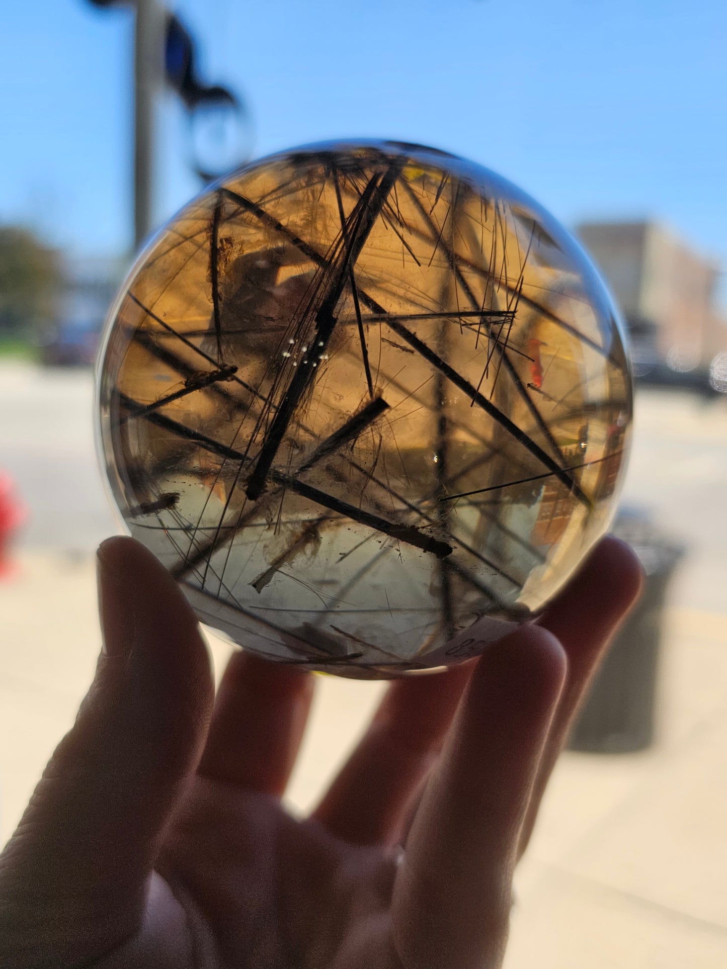 Black Tourmaline & Rutile Sphere