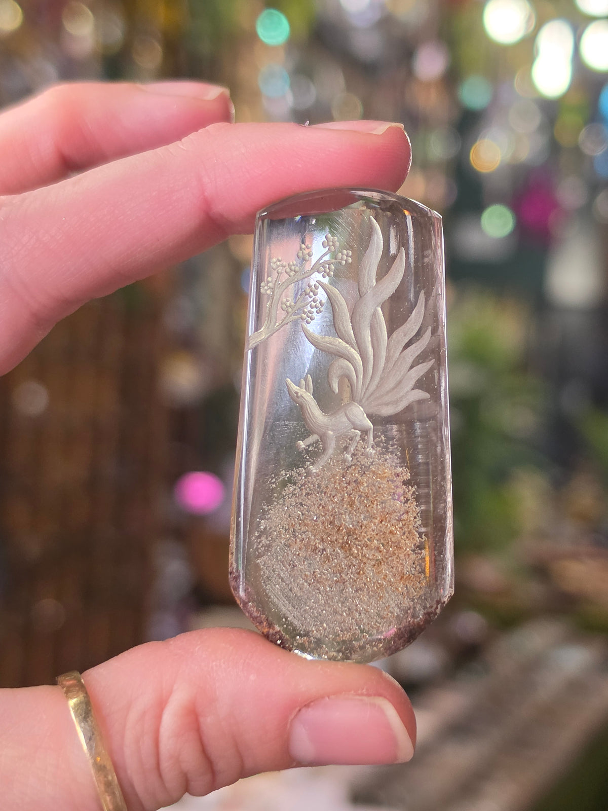 Nine Tail Fox Lazer Engraved Garden Quartz