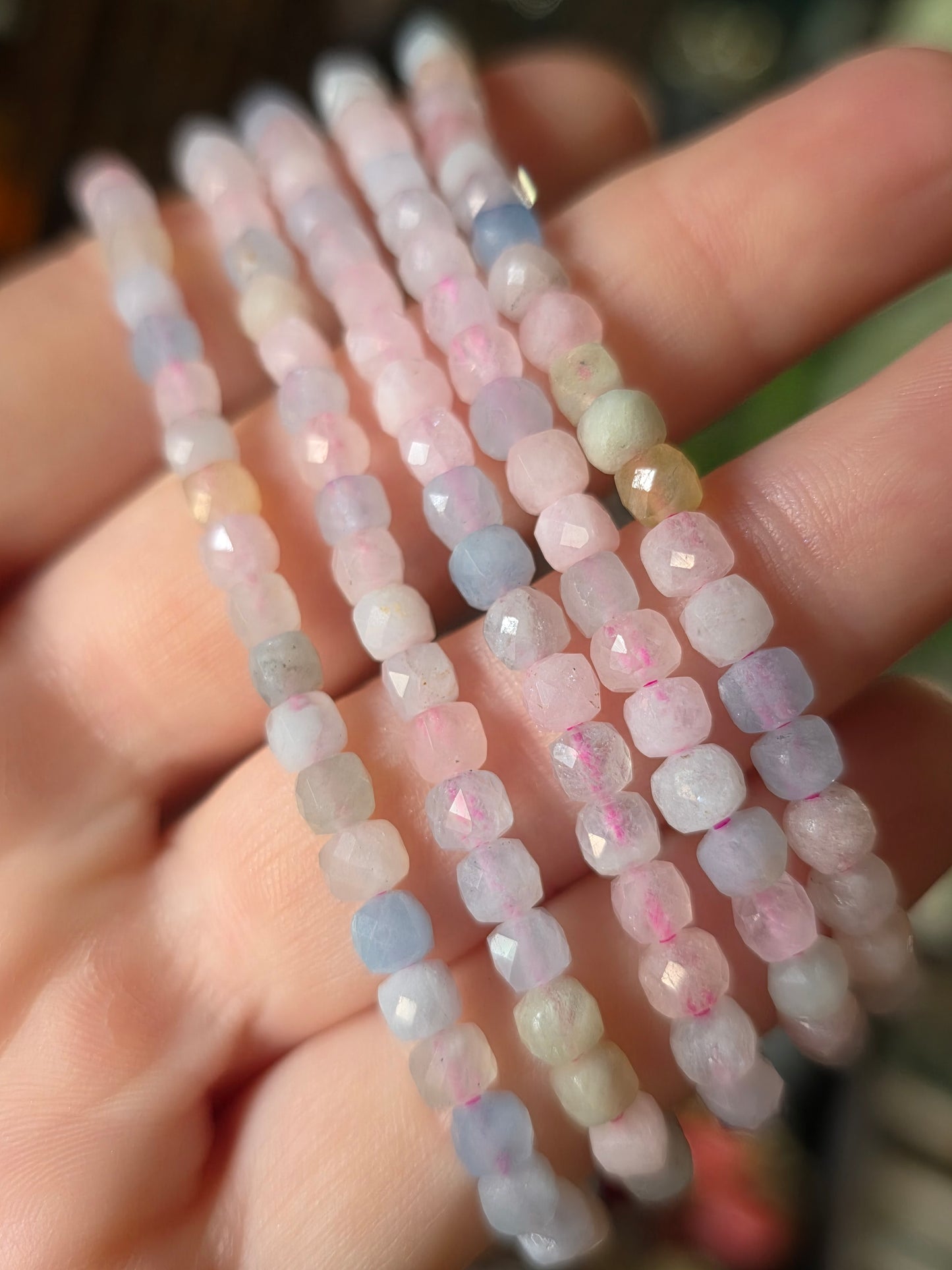 Faceted Morganite Bead Bracelet