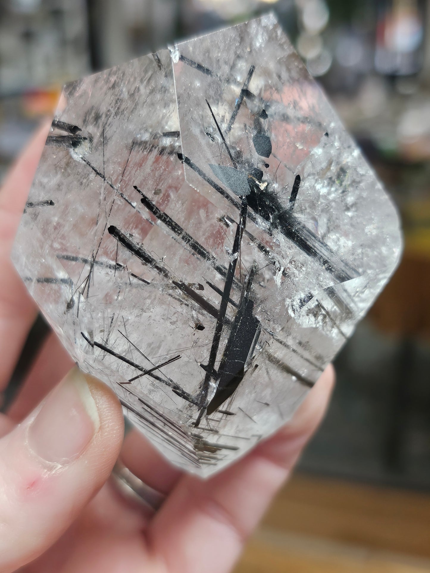 Black Tourmaline in Quartz Freeform