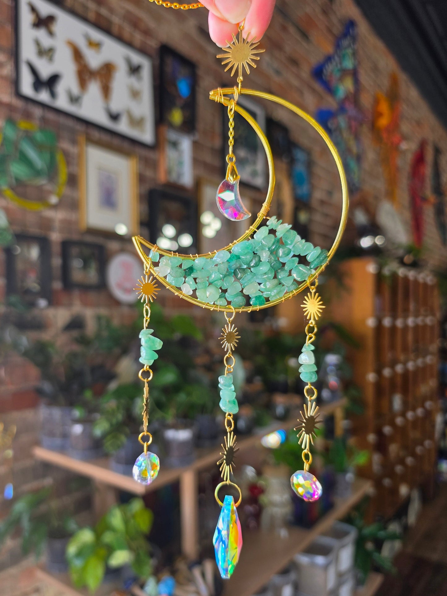 Chip Bead Moon Suncatcher