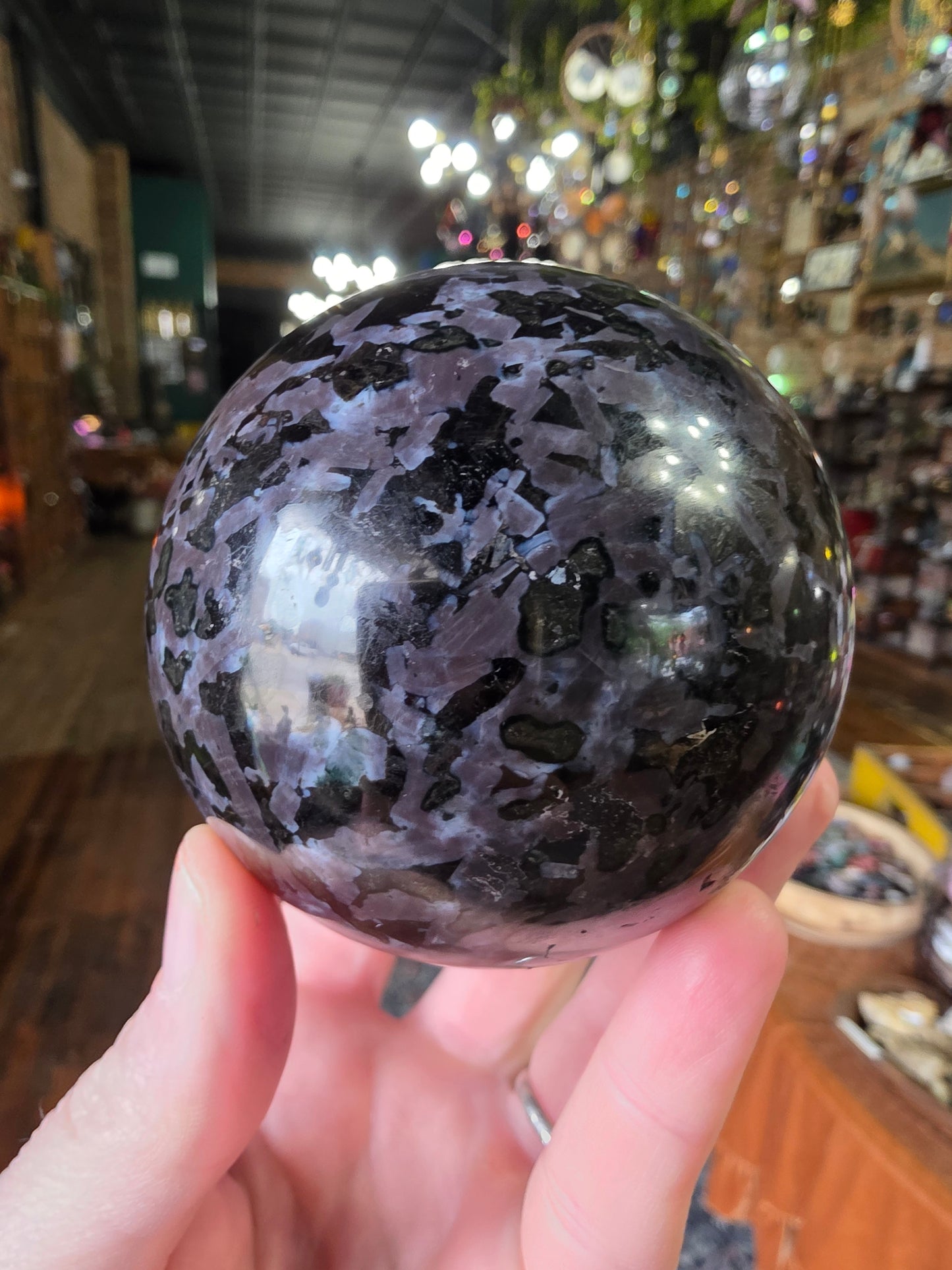 Indigo Gabbro Sphere ( Merlinite)