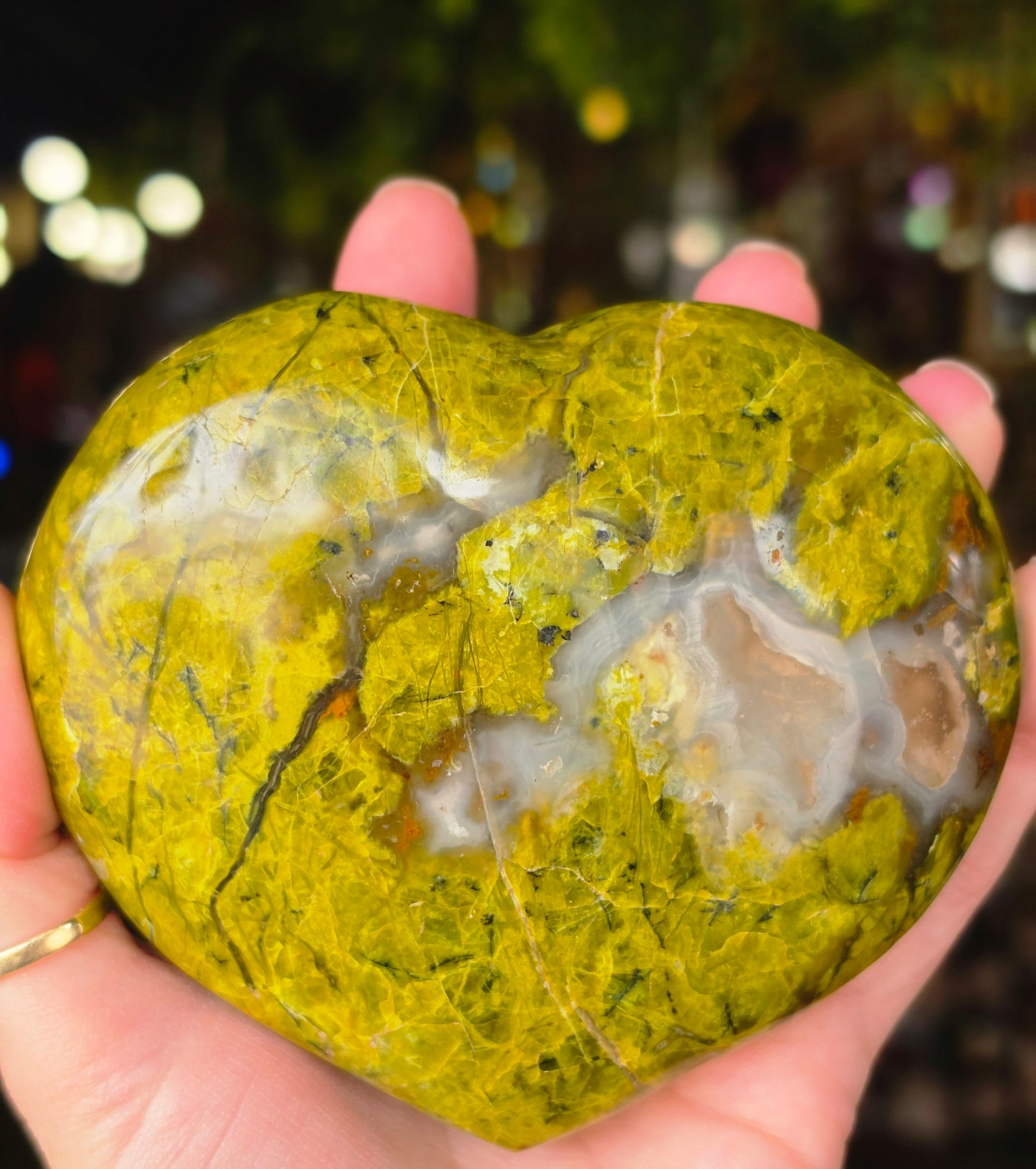 Large Green Opal Heart