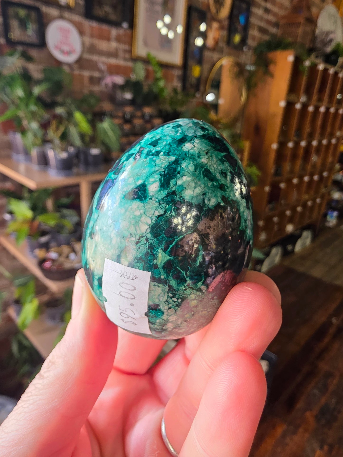 Chrysocolla and Hematite Egg