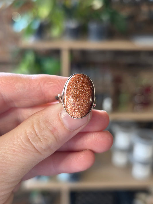 Goldstone Ring Size 6