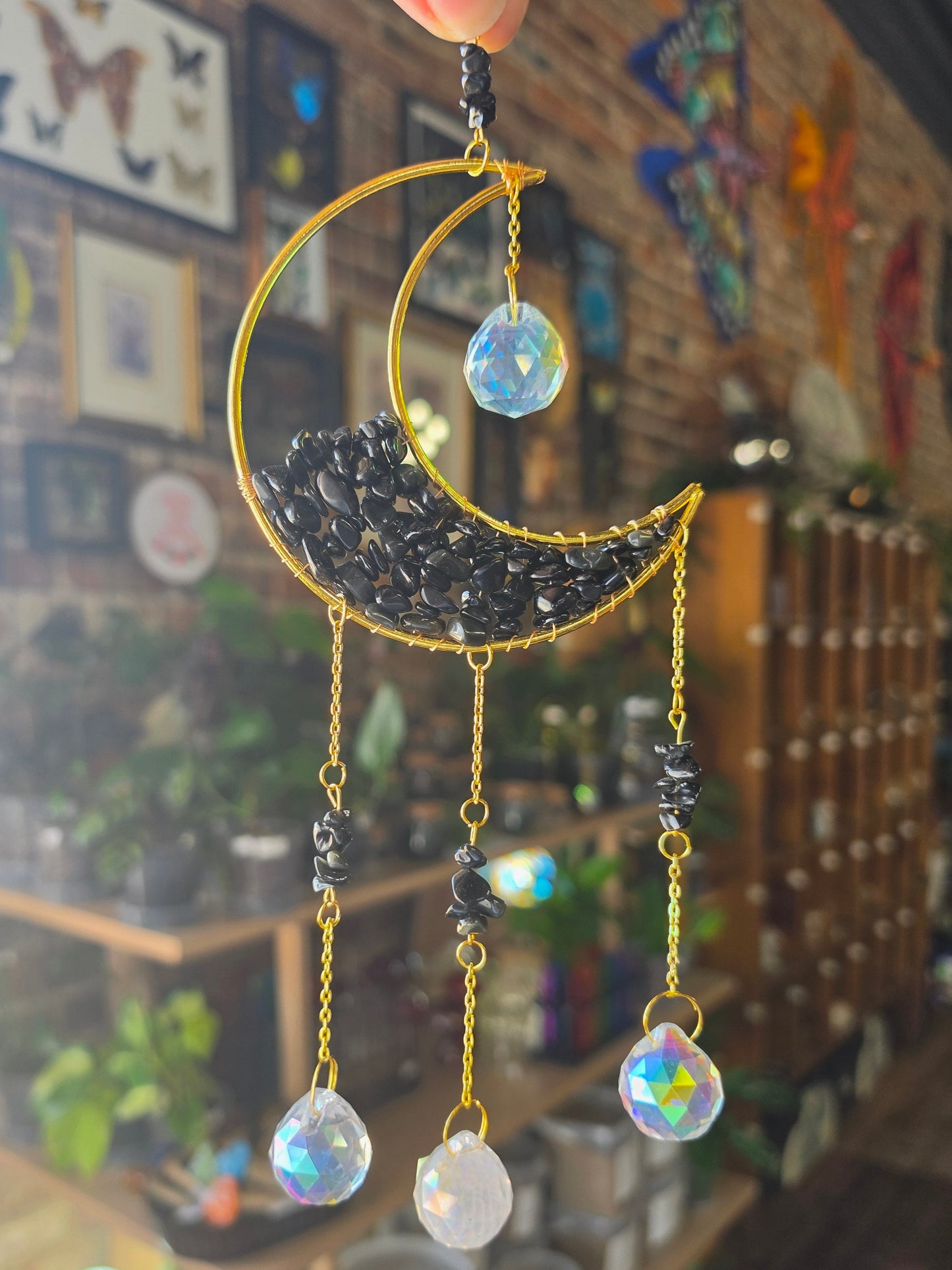 Chip Bead Moon Suncatcher