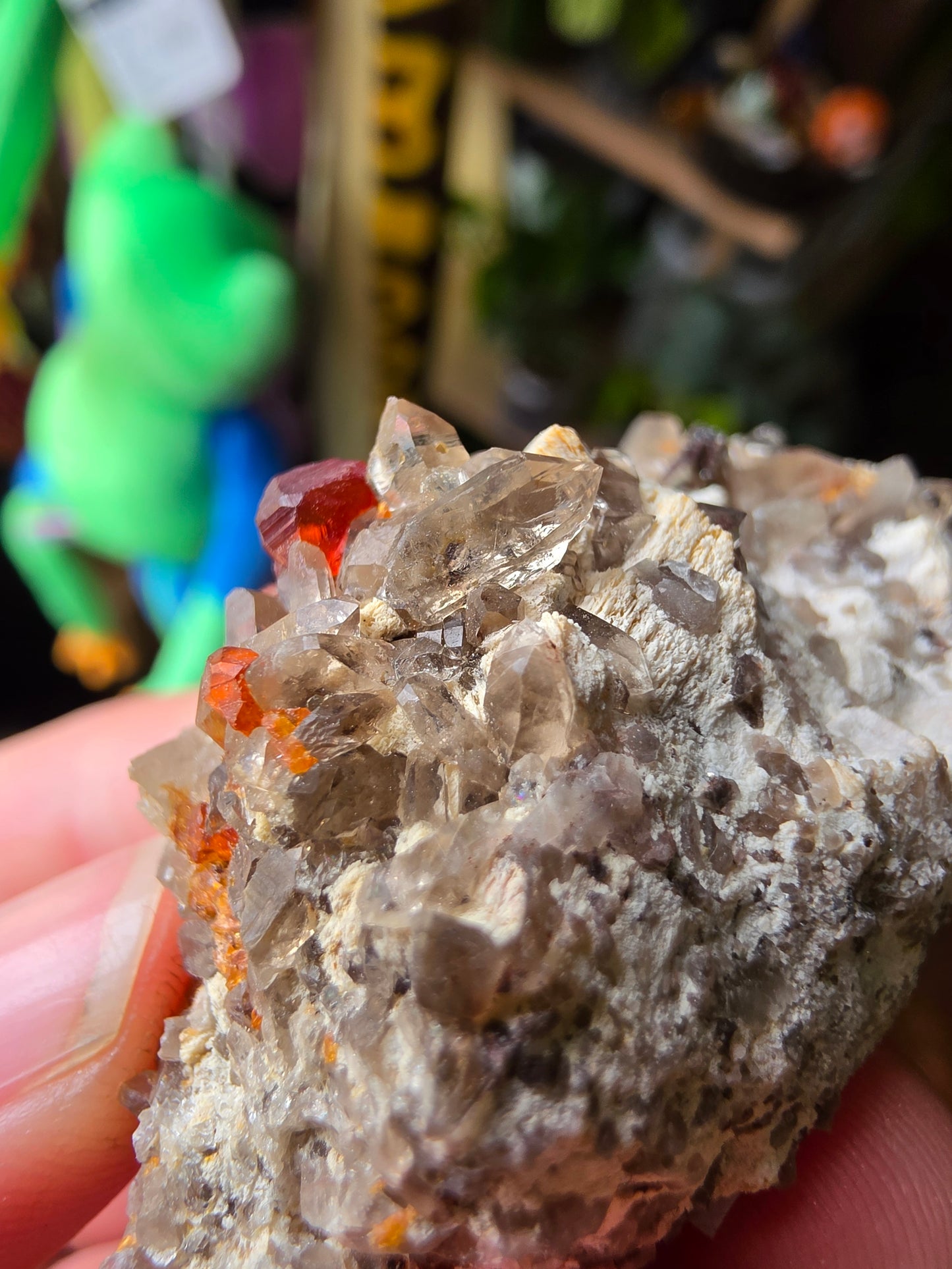 Garnet on Smoky Quartz