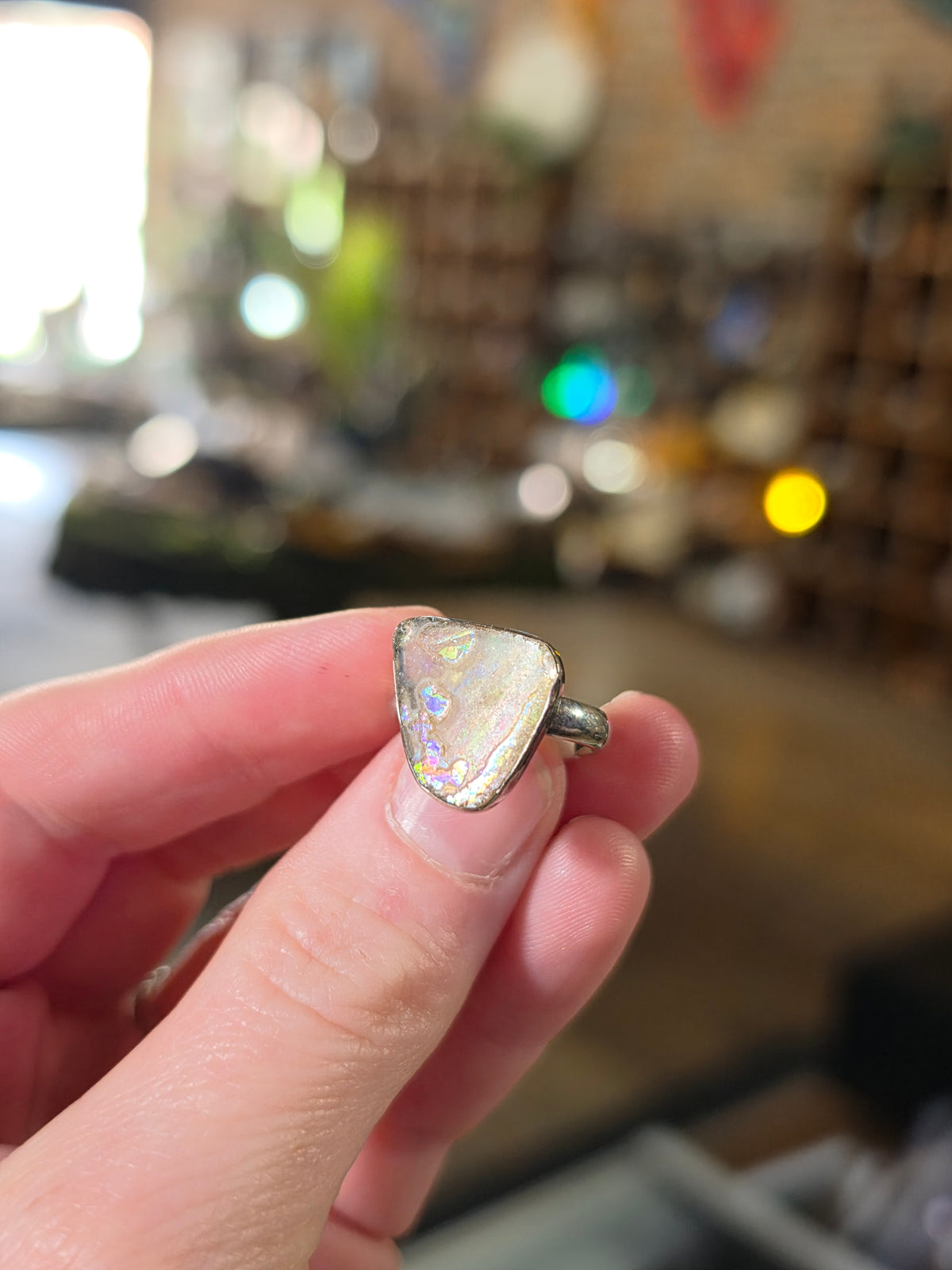Patina Glass Ring Size 7