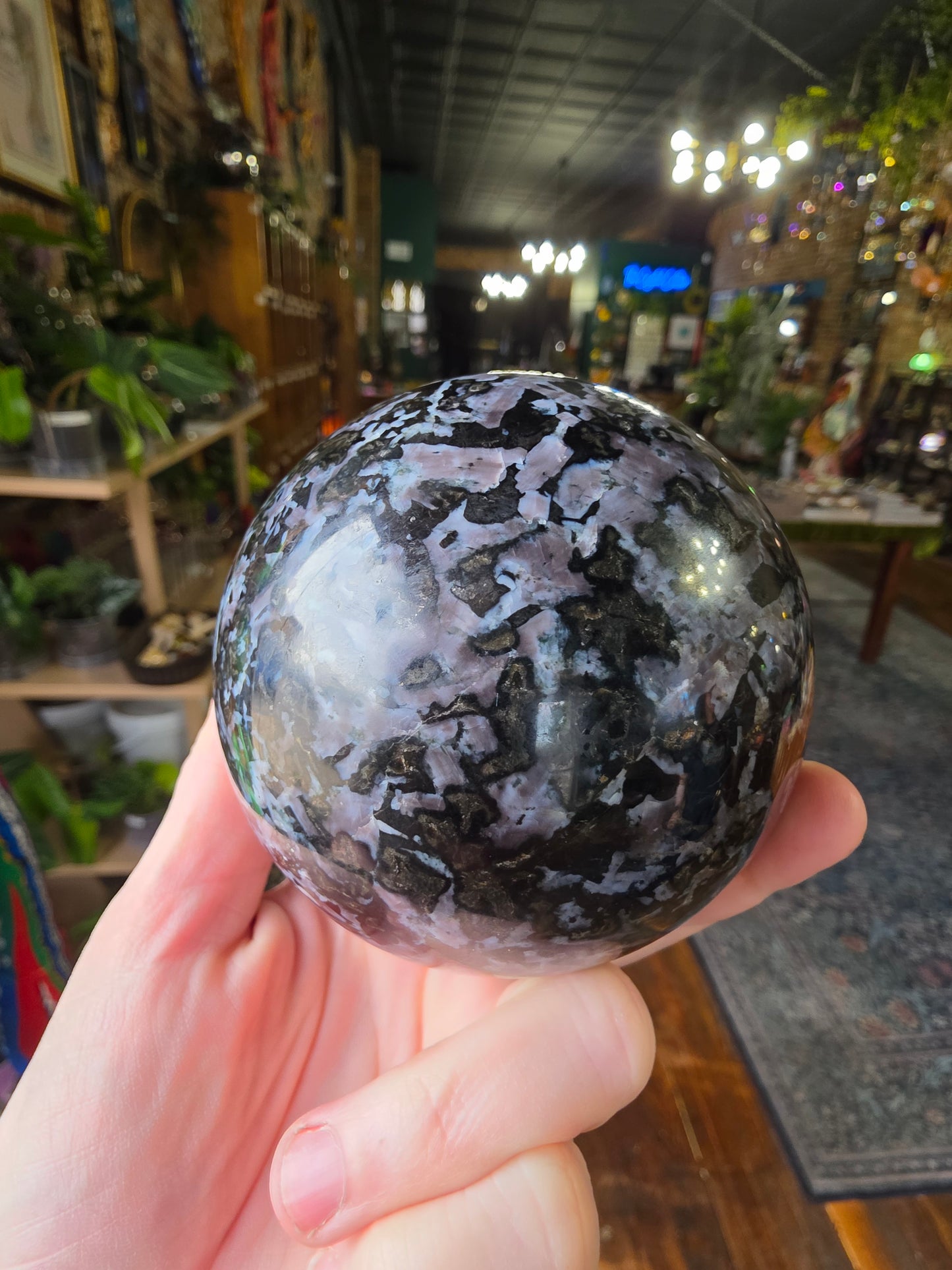 Indigo Gabro Sphere (Merlinite)