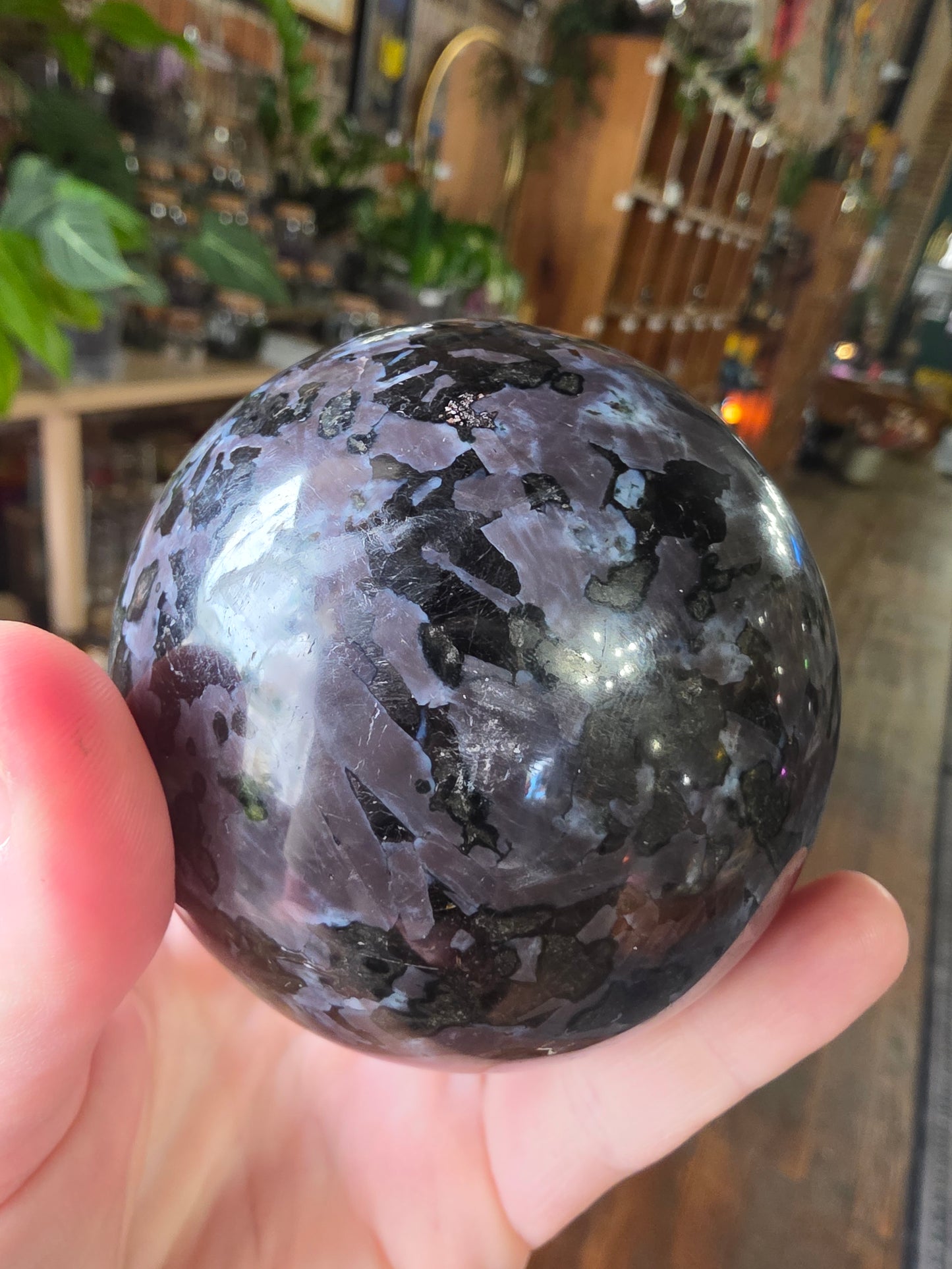 Indigo Gabbro Sphere ( Merlinite)