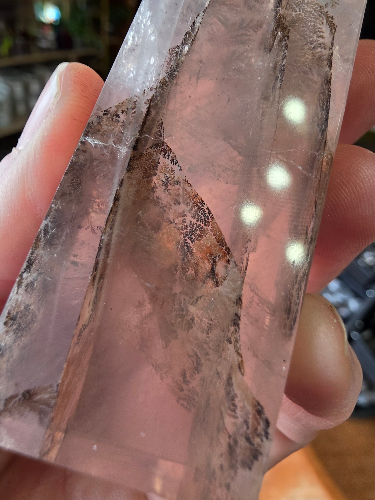 Dendritic Girasol Quartz Point