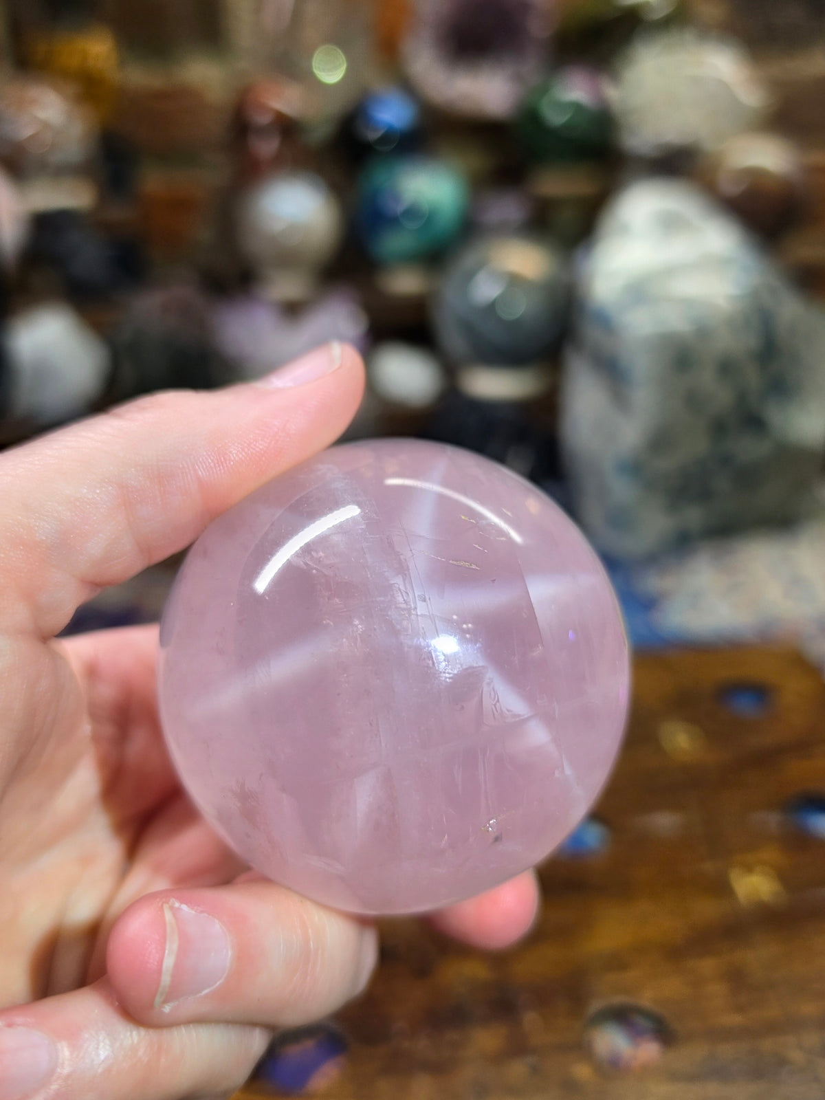 Star Rose Quartz Sphere