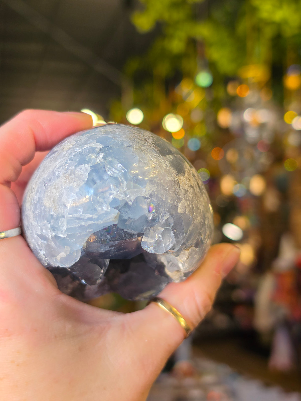 Celestite Egg Carving