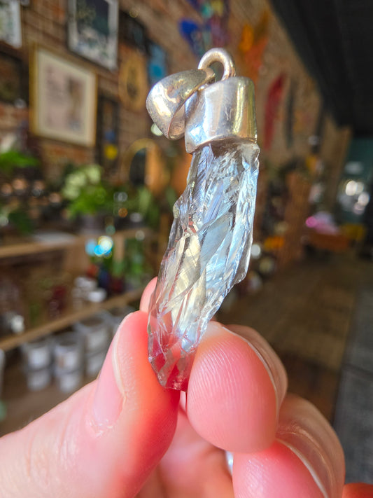 Rough Praisiolite Pendant