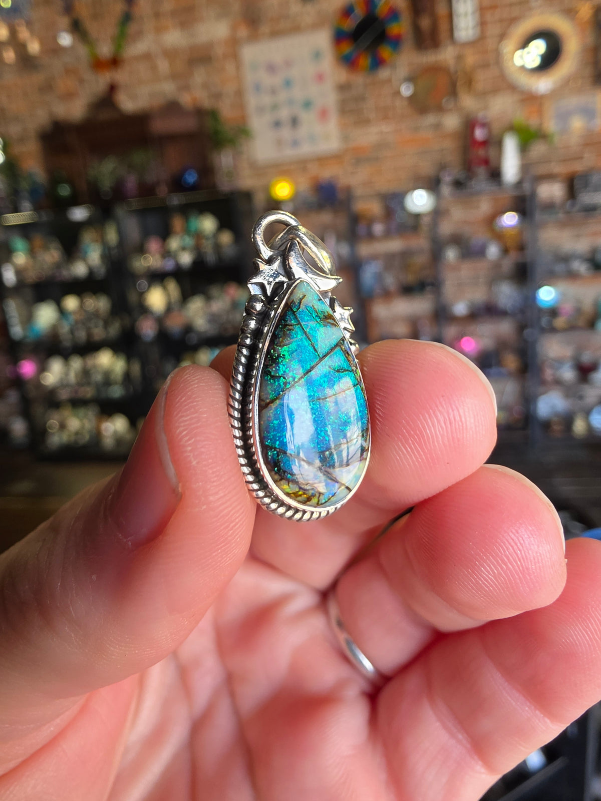 Monarch Opal Pendant ( Lab created Opal)