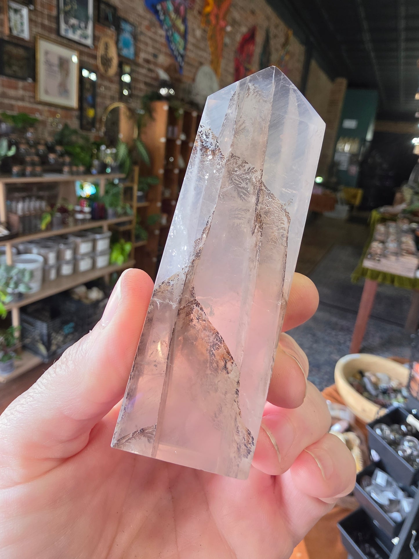 Dendritic Girasol Quartz Point