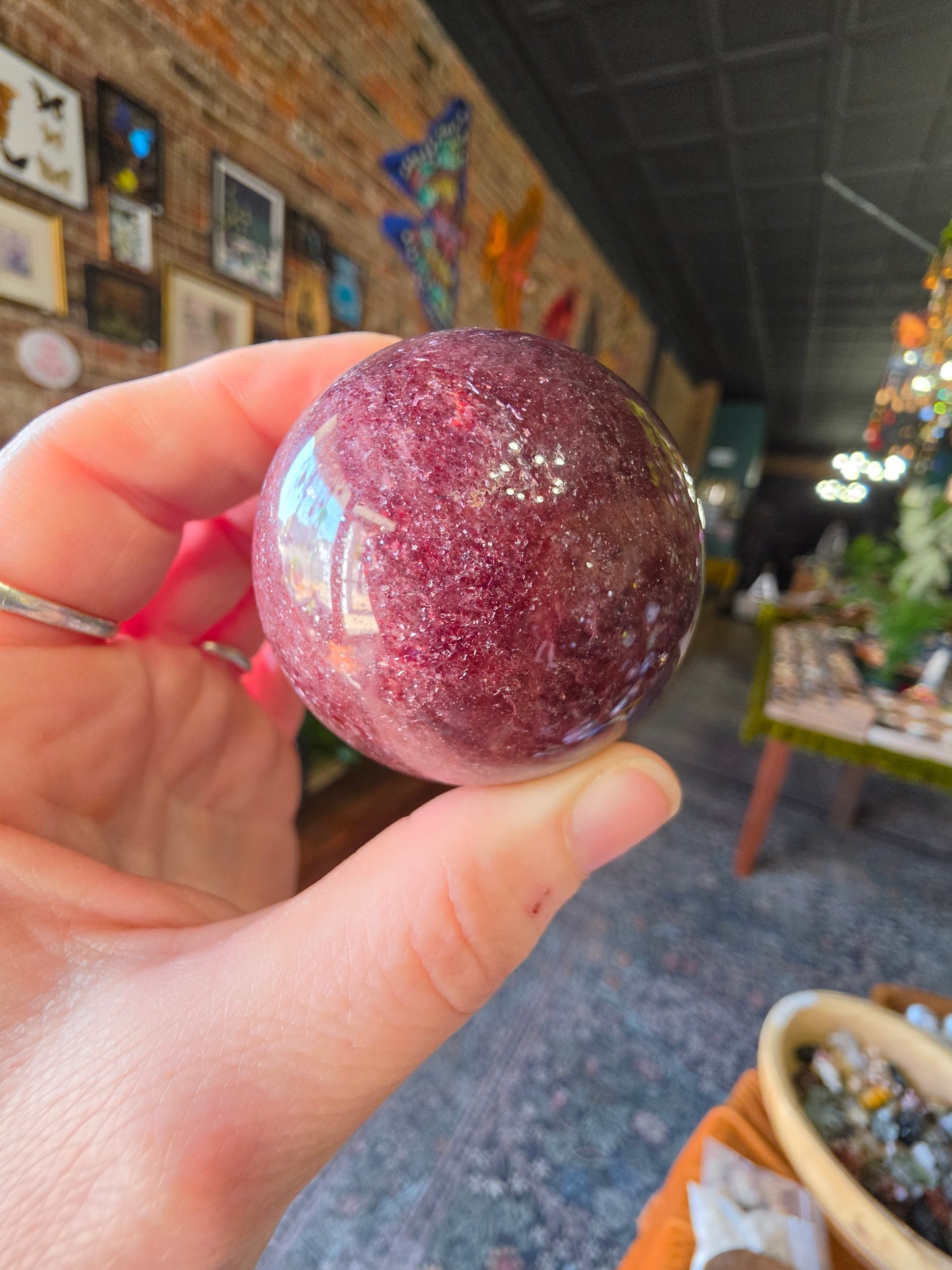 Red Adventurine Sphere ( Tanzberry Quartz)