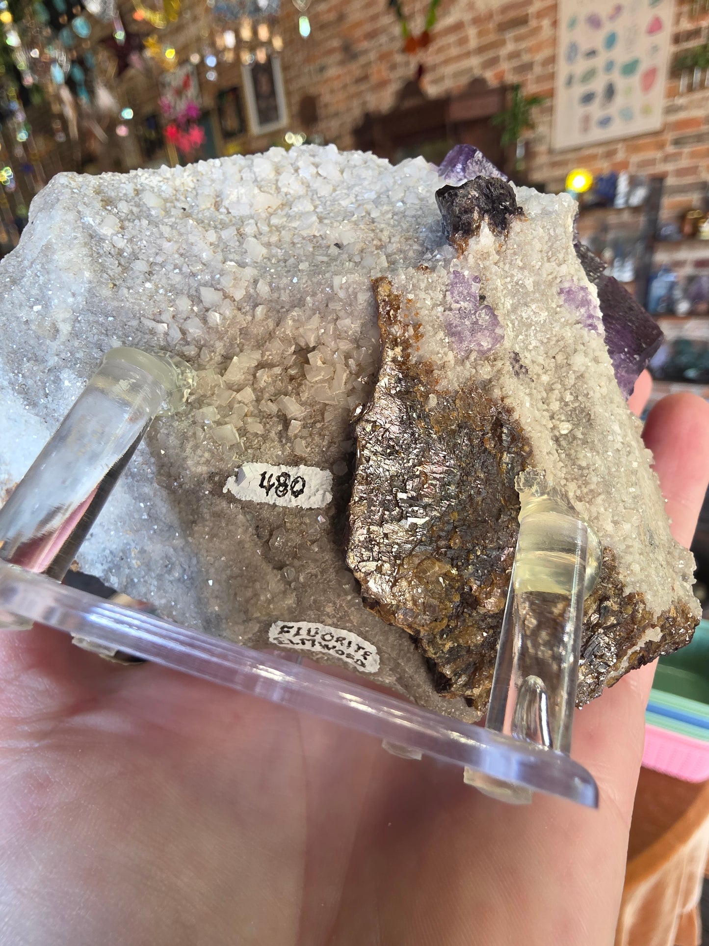 Fluorite and Sphalerite on Druzy Quartz
