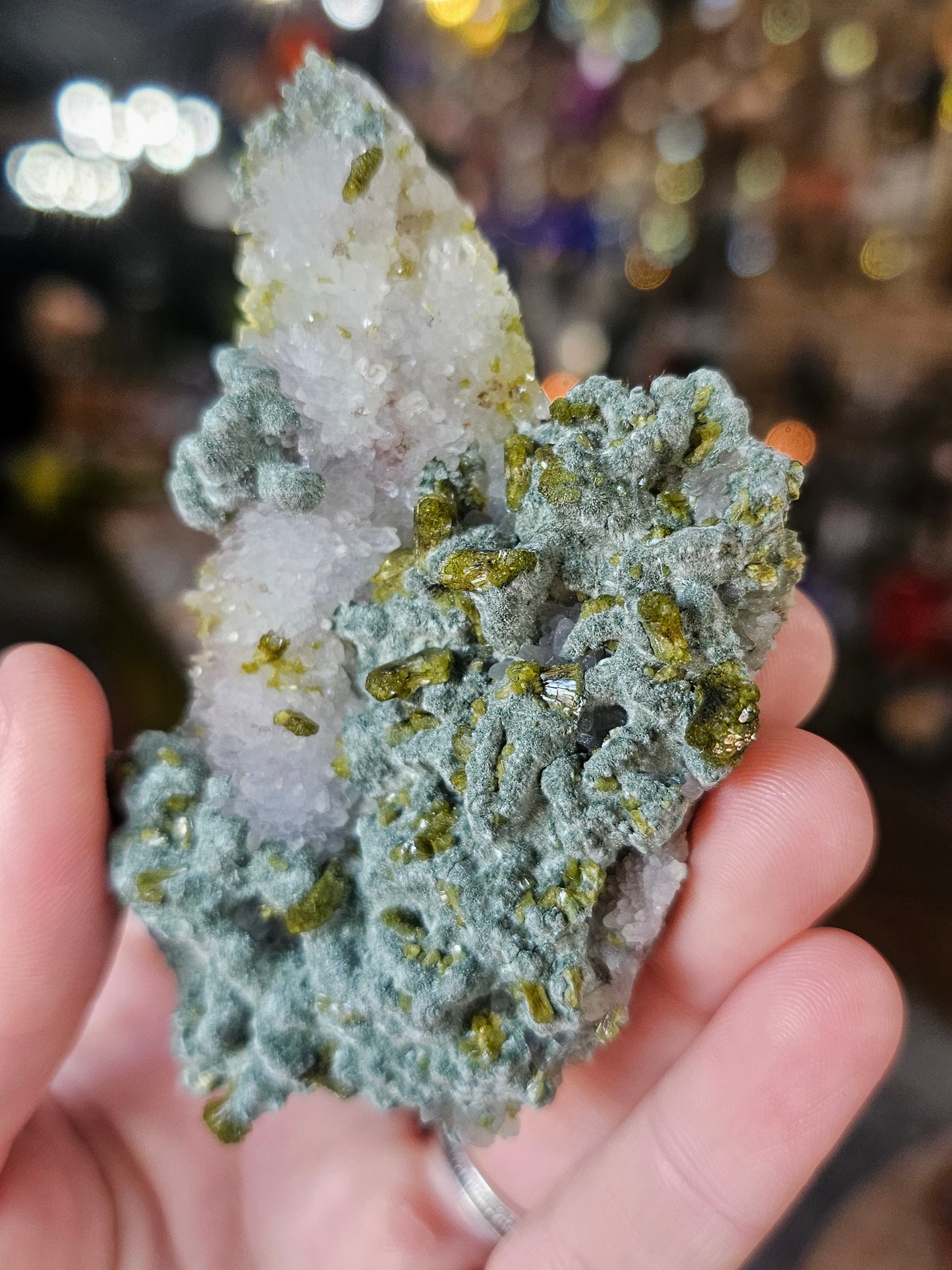 Epidote on Quartz