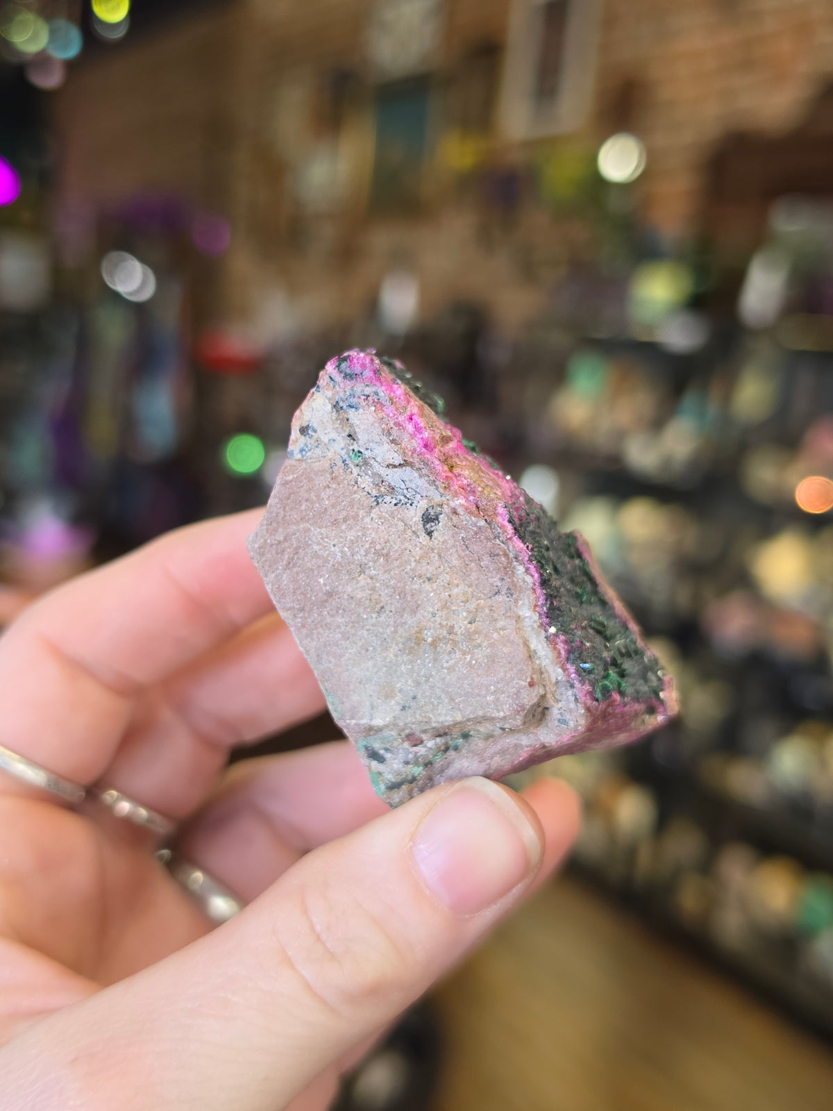 Malachite and Heterogentite on Colbalto Calcite