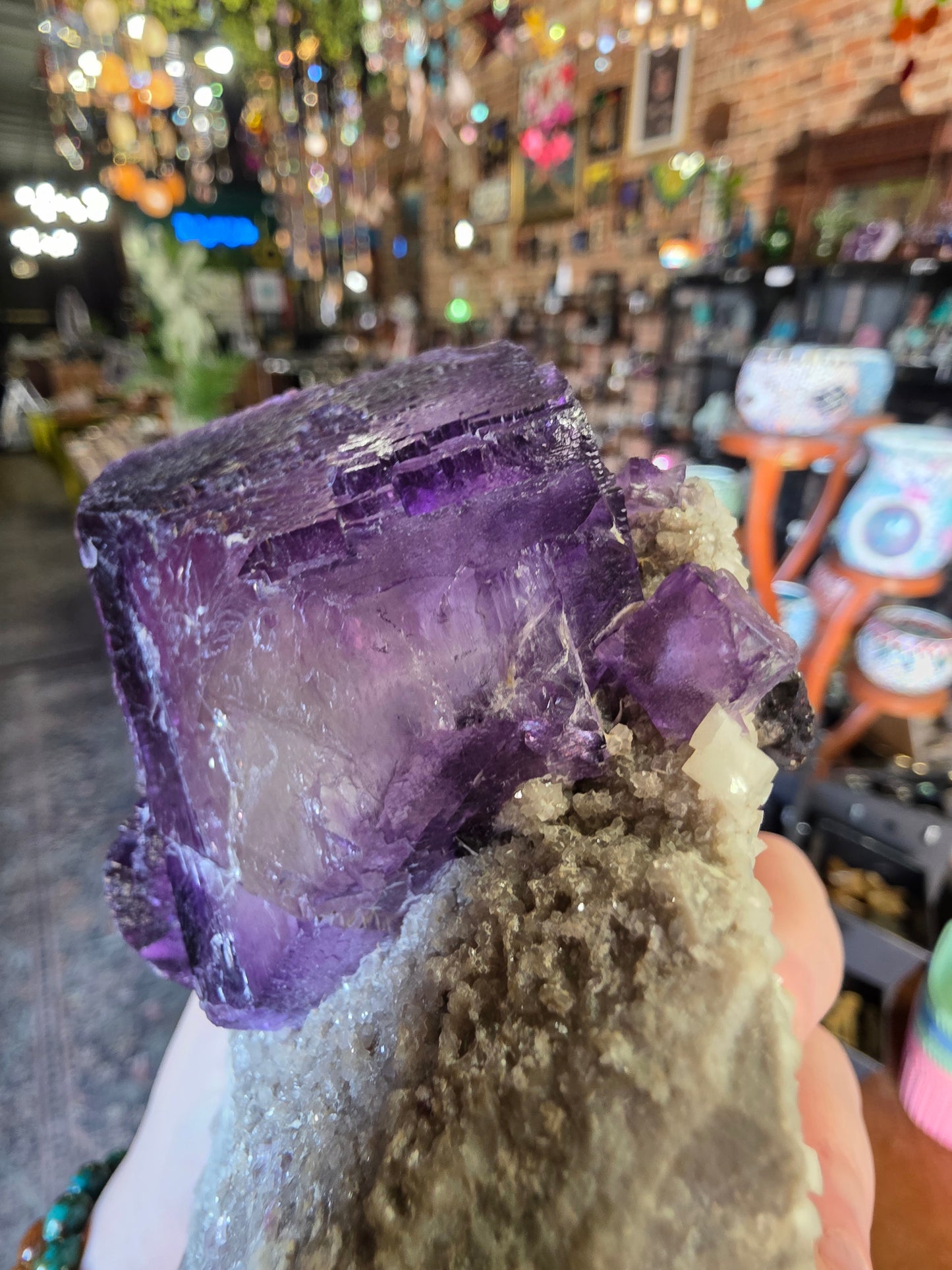 Fluorite and Sphalerite on Druzy Quartz