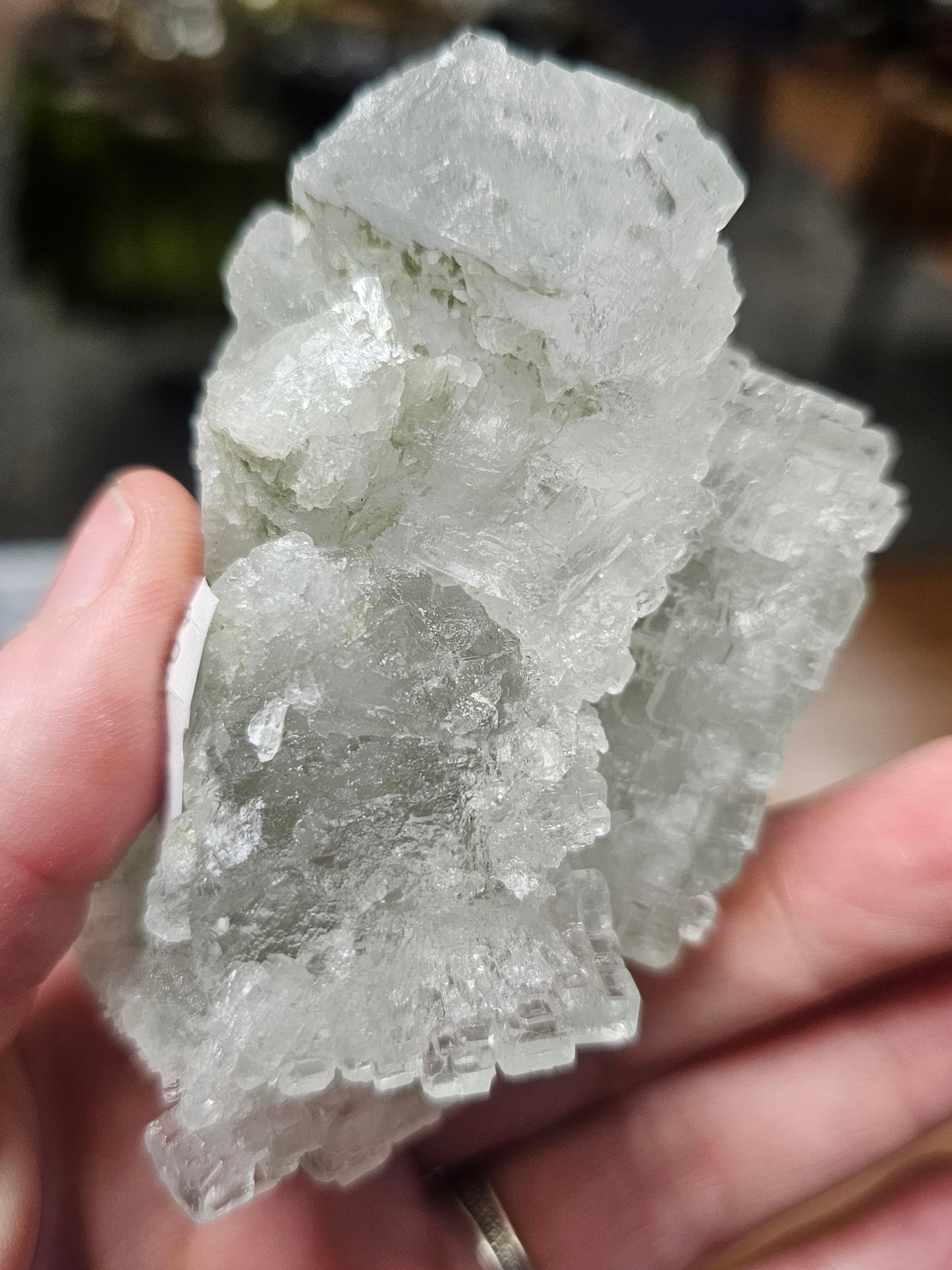 Green Stepped Cubic Fluorite