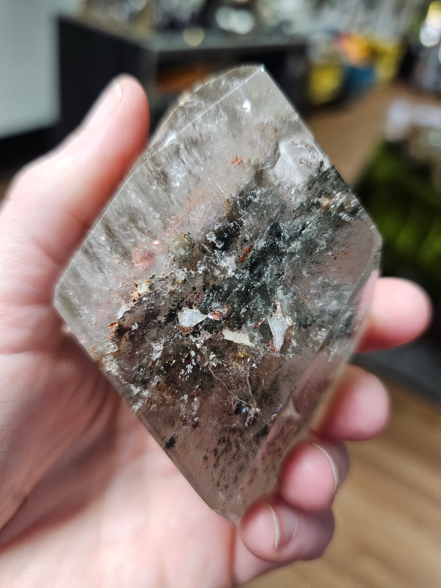 Garden Quartz with Hematite Inclusions Freeform