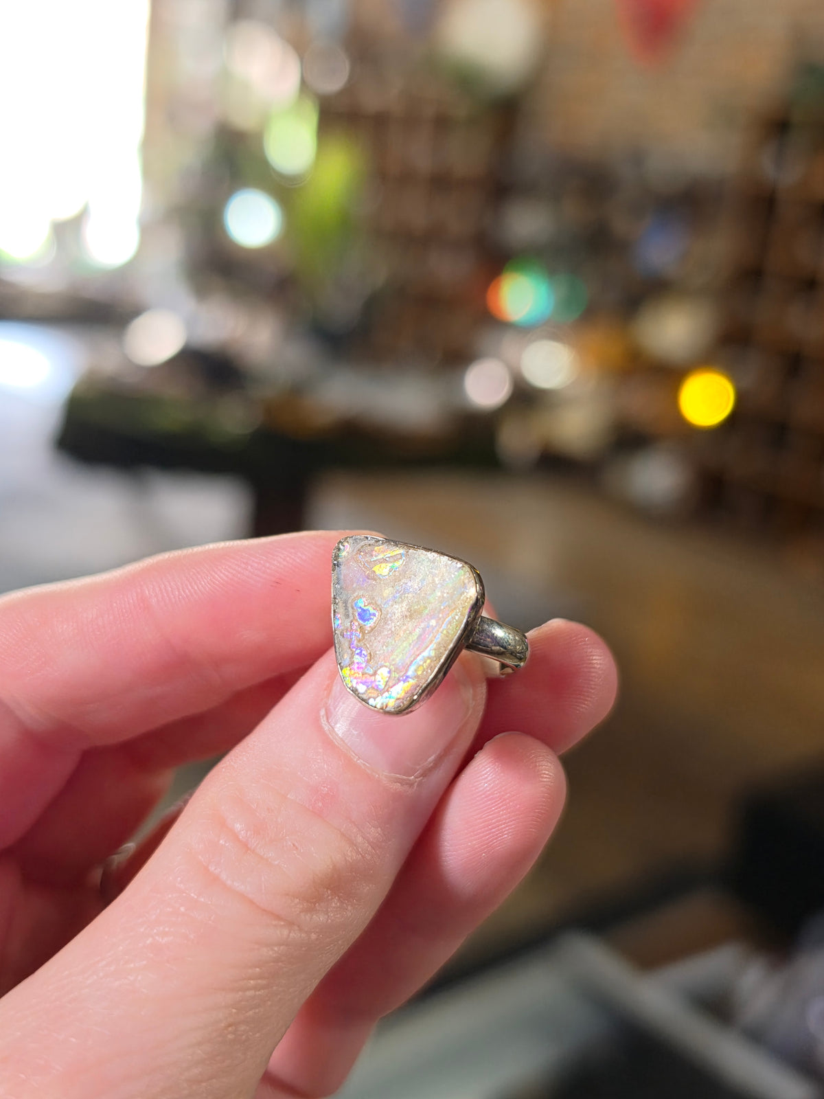 Patina Glass Ring Size 7