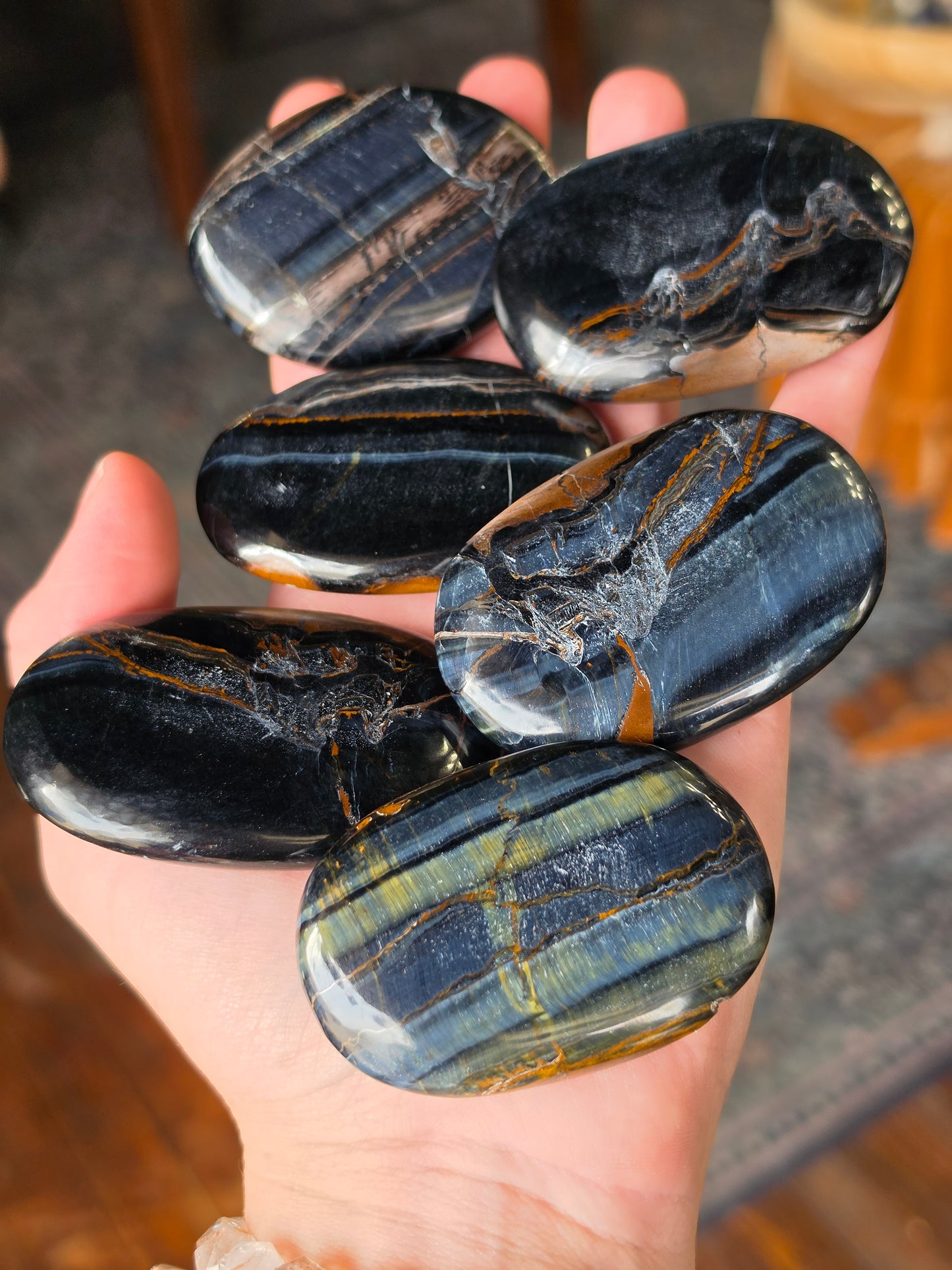 Blue Tigers Eye Palmstone