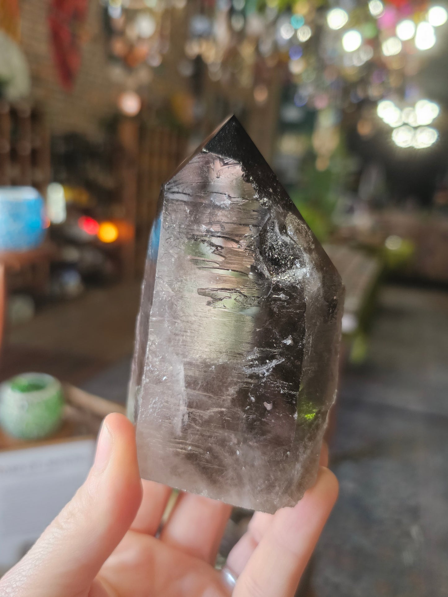 Partially Polished/ Raw Smoky Quartz Point
