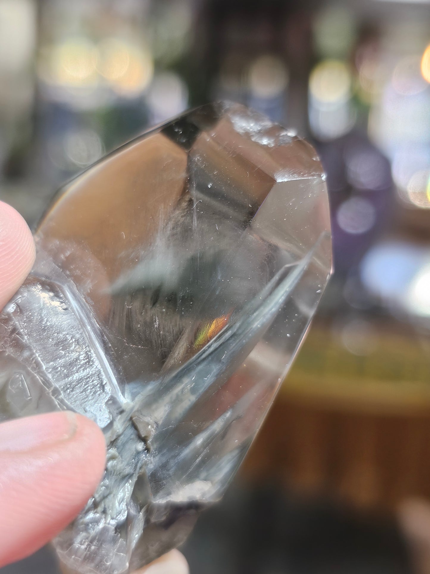 Polished Blue Tara ( Blue Amphibole) Quartz  Point