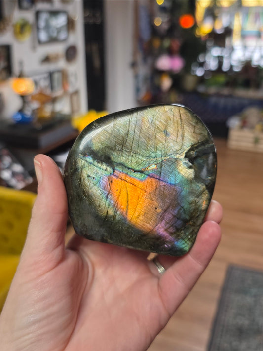 Silver/gold Flash Rainbow Labradorite Freeform