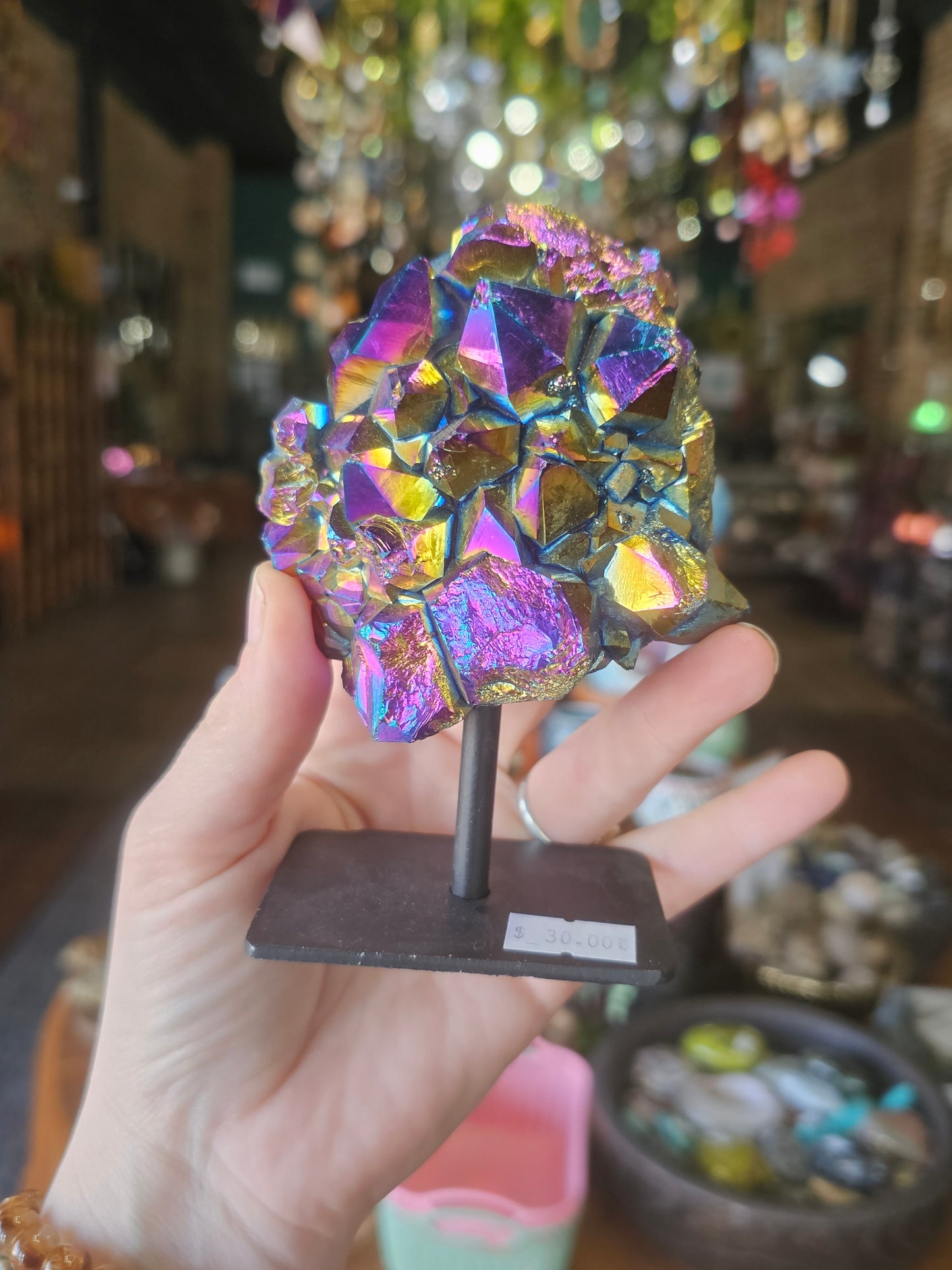 Treated Aura Quartz Cluster