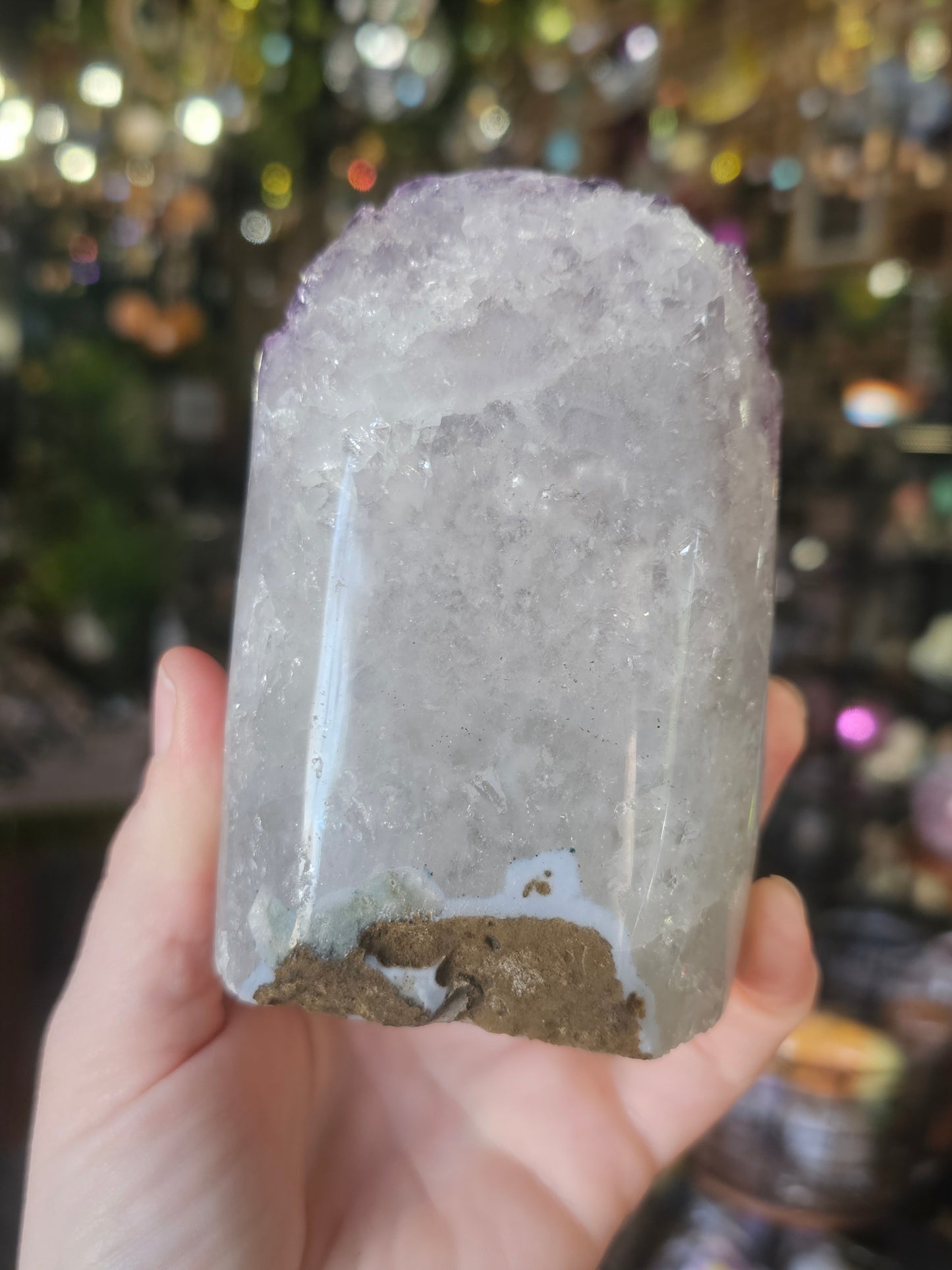 Amethyst Agate Cut Base Freeform