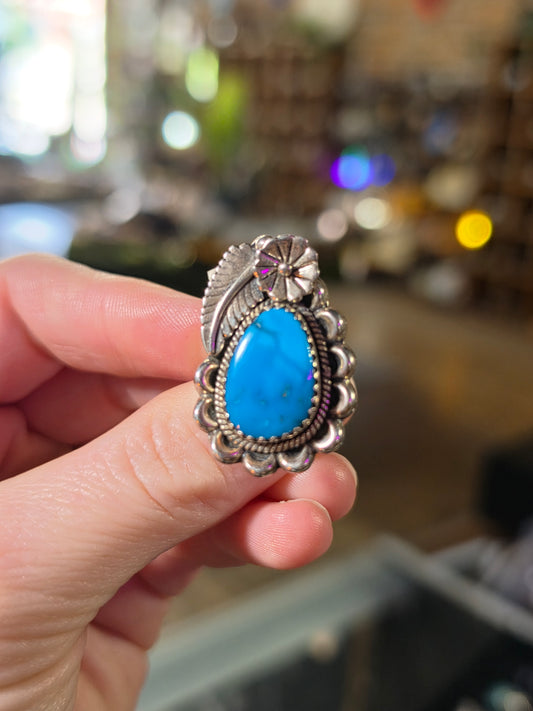 Fox Mine Turquoise Ring Size 8