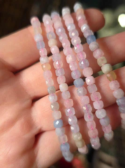 Faceted Morganite Bead Bracelet
