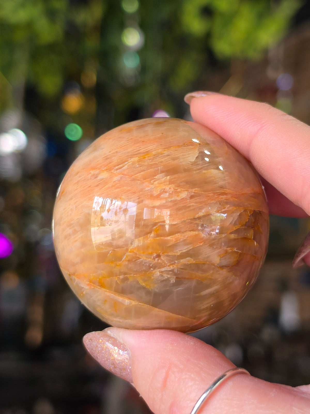 Peach Moonstone Sphere