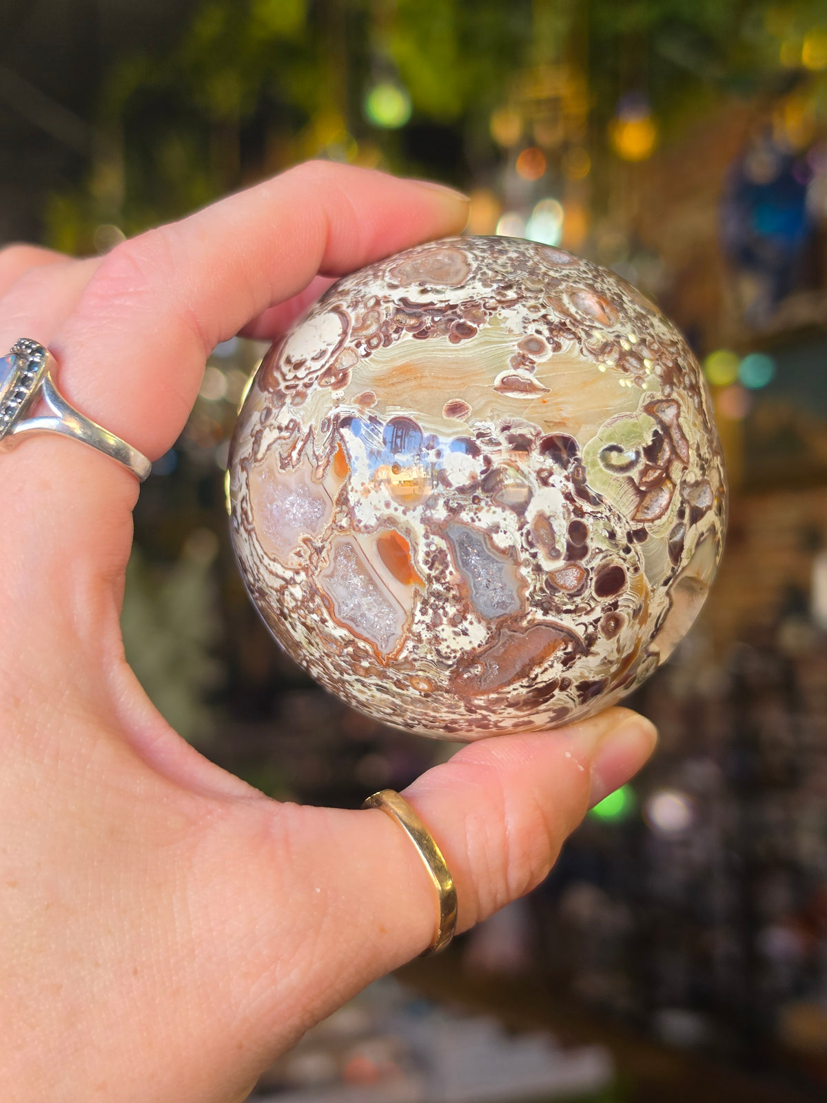 Druzy Money Agate Sphere