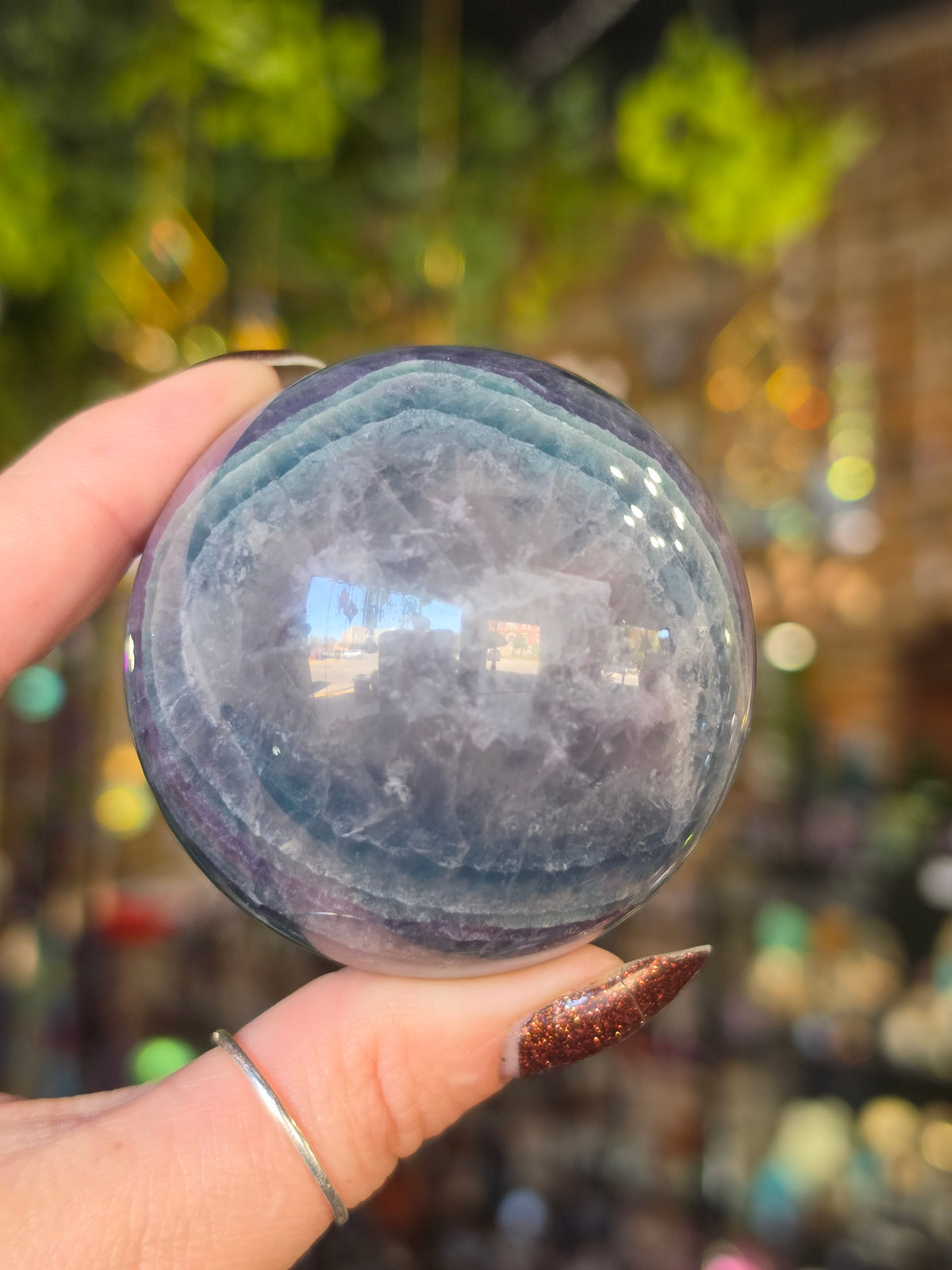 Rainbow Fluorite Sphere