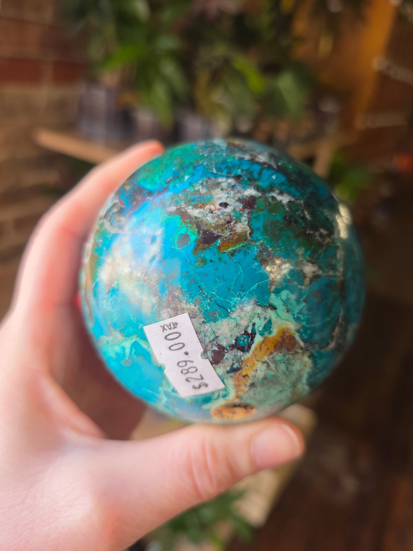 Chrysocolla and Malachite Sphere