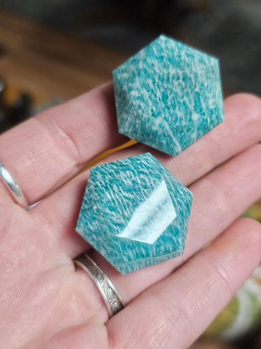 Amazonite Faceted Hexagon