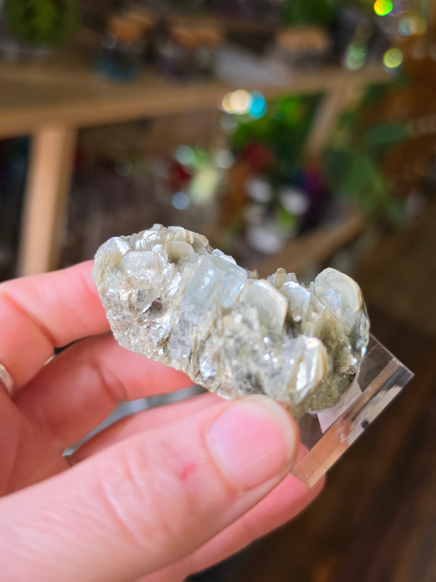 Aquamarine on Muscovite